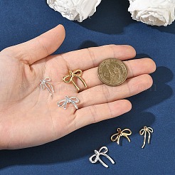 3個3スタイル真鍮ペンダント  ちょう結びのチャーム  18KGP本金メッキ  14.5~21x12~20x2~5mm  穴：1~1.8mm  1個/スタイル&nbsp;KK-YW0003-66G