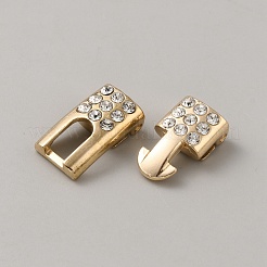 亜鉛合金、ラインストーンスナップロック留め具  ライトゴールド  27x10.5x7mm&nbsp;FIND-WH0126-496KCG