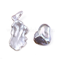 バロック天然バロックパールビーズ  淡水パールビーズ  穴がない  ナゲット  ライラック  18~34x14~15x2~7mm&nbsp;PEAR-N020-S11