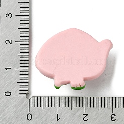不透明樹脂デコデンカボション  フルーツキャラクター  桃  23x28x10.5mm&nbsp;RESI-C045-05B