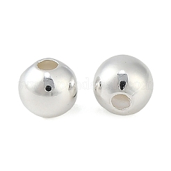 真鍮ビーズ  鉛フリー＆カドミウムフリー＆ニッケルフリー  ラウンド  銀  5.5x5mm  穴：1.5mm&nbsp;KK-H258-05C-S