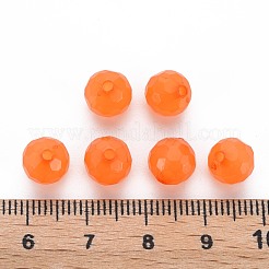 透明なアクリルビーズ  染め  多面カット  ラウンド  ダークオレンジ  8x7.5mm  穴：1.6mm  約1810個/500g&nbsp;TACR-S154-62E-05