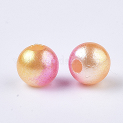 アクリルパール調ビーズ  ラウンド  ショッキングピンク  8mm  穴：1.2~2mm  約1440個/400g&nbsp;LS-MACR-N001-01C