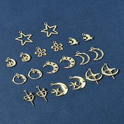 20本10スタイルアロイペンダント  混合型のチャーム  ゴールドカラー  16.5~29x12~22x2~5.5mm  穴：1.2~2mm  2個/スタイル&nbsp;FIND-FS0003-07