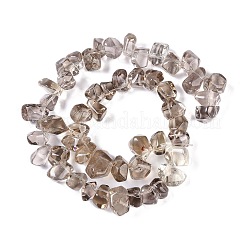 天然石スモーキークォーツビーズ連売り  ナゲット  11.5~17x7~11x10~13.5mm  穴：1mm  15.16~15.94''（38.5~40.5センチメートル）&nbsp;G-B072-A01-02