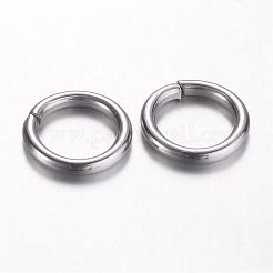 変色しにくい304ステンレススチール製オープン丸カン  ラウンド  ステンレス鋼色  8x1.2mm  17ゲージ  内径：5.6mm&nbsp;STAS-D438-03