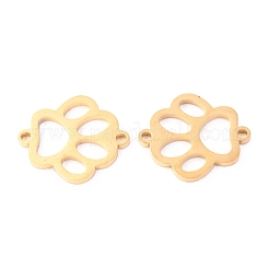 ステンレス鋼リンクコネクター  犬の足跡  ゴールドカラー  15x13x1.1mm  穴：1.2mm&nbsp;STAS-O142-17G