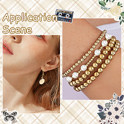 200個2色ccbプラスチックビーズ  フラットラウンド  プラチナ＆ライトゴールド  12x4.5mm  穴：1.4mm  100個/カラー&nbsp;CCB-PA0001-19
