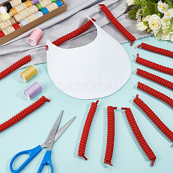 ポリエステルとラテックスシルクの交換用バイザーカールコード  レッド  150x14.5mm&nbsp;DIY-WH0888-579B