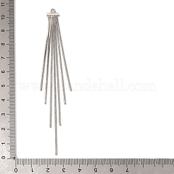 真鍮のスクエアスネークチェーンタッセルビッグペンダント  プラチナ  104x8x1mm  穴：2mm&nbsp;KK-G510-10P