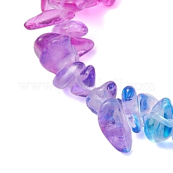 女の子向けのレインボーカラーのガラスチップビーズストレッチキッズブレスレット  ミックスカラー  内径：1-5/8インチ（4.1cm）&nbsp;BJEW-JB10779