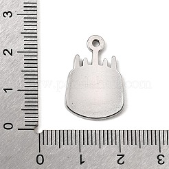 誕生日用304ステンレススチール製ペンダント  ハッピーバースデーケーキチャーム  ステンレス鋼色  22x15x2mm  穴：1.6mm&nbsp;SA-CBA9B1E-09P