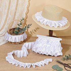 10mのサテンリンクルリボン  洋服アクセサリー  ホワイト  2-3/8インチ（60mm）&nbsp;OCOR-OC0002-01A