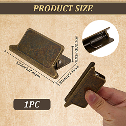 合金クリップ  紙の文書用  学校事務用品  長方形  アンティークブロンズ  33.5x84.5x23mm&nbsp;AJEW-WH20019-72AB