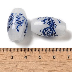 手作りランプワークビーズ  バレル  藤紫色  24.5x14.5mm  穴：1.6mm&nbsp;LAMP-P064-01A