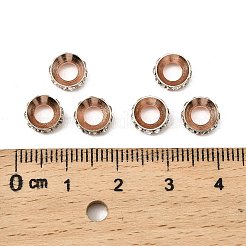 真鍮製ラインストーンスペーサービーズ  カドミウムフリー＆鉛フリー  グレードA  ロンデル  ローズゴールド  クリスタル  7x3mm  穴：3.5mm&nbsp;RB-A020-7mm-01RG