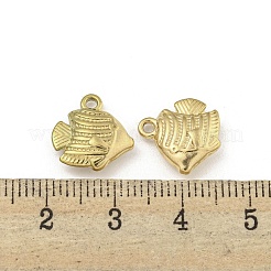 イオンプレーティング（IP）304ステンレススチールチャーム  魚のチャーム  18KGP本金メッキ  13x12.5x4mm  穴：1.5mm&nbsp;STAS-I307-535G
