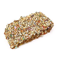 ホットラインストーン  チップストーン付き  スパンコールビーズ  アクリルイミテーションパールとラインストーンのトリミング  クリスタルガラスソーイングトリムラインストーンテープ  マスクと衣装のアクセサリー  ゴールド  37mm&nbsp;DIY-B011-03