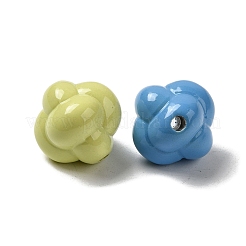 不透明焼付塗装アクリルビーズ  毛糸ボール  ミックスカラー  17x18x18mm  穴：3mm&nbsp;MACR-G064-03