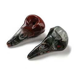 天然アフリカンブラッドストーンペンダント  鳥の頭蓋骨のチャーム  47~49x20~22x20~22mm  穴：2~2.5mm&nbsp;G-M417-06B