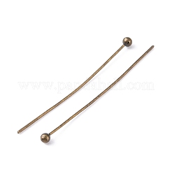 真鍮のボールヘッドピン  カドミウムフリー＆鉛フリー  アンティークブロンズ  30x0.5mm  ヘッド：1.5mm  24ゲージ&nbsp;X-RP0.5x30mm-AB