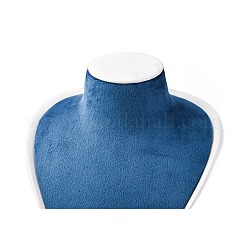 バスト型PUレザー製ジュエリーディスプレイスタンド（ネックレス用）  マリンブルー  14x15x28cm&nbsp;AJEW-A068-03A