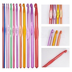 DIYジュエリーキット  アルミかぎ針編みの針とステッチホルダー付き  はさみ  プラスチックかぎ針編み行丸いステッチメーカーカウンター＆かぎ針編みロックステッチマーカーホルダー  鉄のタペストリー針とフェルトペンケース  ミックスカラー  150x3~11.5mm  ピン：2~8mm  12個/セット  1セット&nbsp;TOOL-GF0001-39