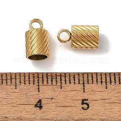 イオンプレーティング（IP）304ステンレススチールコードエンド  コラム  ゴールドカラー  9x5mm  穴：2mm&nbsp;STAS-M017-01G