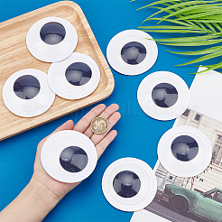 黒と白の動く動く目カボション4組  粘着式  DIYのスクラップブッキング工芸品おもちゃアクセサリー  ホワイト  80x13mm  4ペア&nbsp;DIY-GF0004-70
