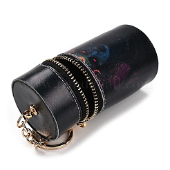PU 模造革口紅ポーチ ホルダー ペンダント キーチェーン  合金のパーツと  コラム  人間  16.5cm&nbsp;KEYC-E039-01KCG-07