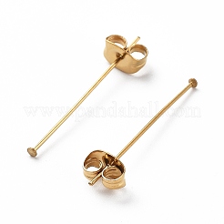イオンプレーティング(IP) 304 ステンレス鋼 平頭ピン イヤーナット付き  ゴールドカラー  25x0.6mm  ヘッド：1.4mm&nbsp;STAS-L244-02J-G01