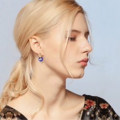 ガラスチャーム  ナザールボンジュウとフラットラウンド  ブルー  25~34.5x6~8mm  18個/箱&nbsp;GGLA-SZ0001-02