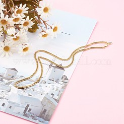 304ステンレススチールダイヤモンドカットキューバンリンクチェーンネックレス  カニカン付き  ゴールドカラー  20.39インチ（51.8cm）&nbsp;NJEW-JN03367-02