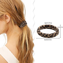 布製ヒョウ柄ヘアタイ15個  女性と女の子のためのヘアアクセサリー  ミックスカラー  50mm&nbsp;PW-WG3BEA1-01
