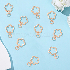 24個の合金スイベルクラスプ  花  ライトゴールド  47x27.5x5mm&nbsp;FIND-SC0017-49A