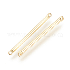 真鍮製リンクコネクター  ストリップ  ニッケルフリー  18KGP本金メッキ  25x1.5mm  穴：0.8mm&nbsp;KK-T029-32G