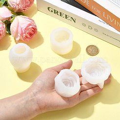 DIYキャンドルシリコンモールド  キャンドル作り用  花  ホワイト  50x48x30mm&nbsp;SIMO-FZC0001-02D