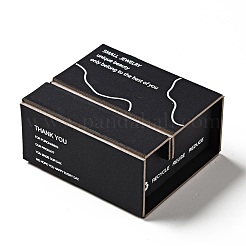 厚紙紙ジュエリーギフトボックス  正方形のプラスチックとPEフィルムのフローティングジュエリーディスプレイケース付き  単語の長方形  ブラック  8.05x9.1x4.55cm&nbsp;OBOX-G016-A05