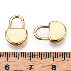 304ステンレスペンダント  手動研磨  南京錠チャーム  14KGP本金メッキ  15x10x3.5mm  穴：4x5mm&nbsp;STAS-T064-19G