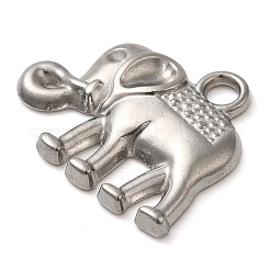 304ステンレスペンダント  象のチャーム  ステンレス鋼色  17x20x3mm  穴：2.5mm&nbsp;STAS-M070-27P