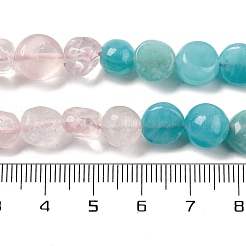 天然アマゾナイトとローズクォーツのビーズ連売り  ナゲット  タンブルストーン  5~14x4~10x4~8mm  穴：0.8~1mm  約45~59個/連  15.75~16.34インチ（40~41.5cm）&nbsp;G-L610-B01-01