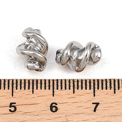ねじれた波形の304ステンレス鋼ビーズ  ステンレス鋼色  11.5x8mm  穴：1.2mm&nbsp;STAS-T072-13P