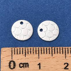 真鍮製チャーム  フラットラウンドのチャーム  カドミウムフリー＆鉛フリー  925銀メッキ  8x0.8mm  穴：1mm&nbsp;KK-F907-05S