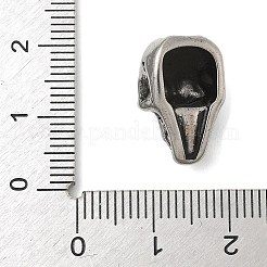 304ステンレススチールビーズ  スカル  アンティークシルバー  17x10.5x9mm  穴：1.4mm&nbsp;STAS-S183-02AS