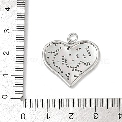 真鍮マイクロパヴェクリアキュービックジルコニアペンダント  エナメル  プラチナ  ハートチャーム  21.5x24.5x2mm  穴：3.5mm&nbsp;KK-R221-01P-05