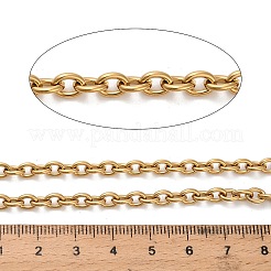 316サージカルステンレススチールアズキチェーン  溶接されていない  スプールで  イオンプレーティング（ip）  ゴールドカラー  6x4.5x1.2mm&nbsp;CHS-B010-03C-G