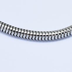 変色しにくい 304 ステンレススチール製ヨーロピアンスタイルのブレスレット。ジュエリー作りに最適。  ステンレス鋼色  200x3mm&nbsp;PPJ-F002-01B
