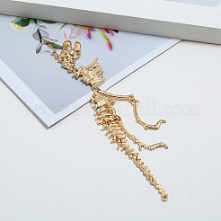 合金ダングルピアス  恐竜の骨  ゴールドカラー  160x40mm&nbsp;FS-WG2763C-01