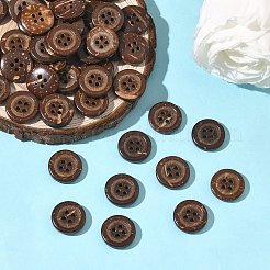 子供用4穴が丸形のアートのボタン  ココナッツボタン  バリーウッド  直径約15mm  約100個/袋&nbsp;NNA0YXU