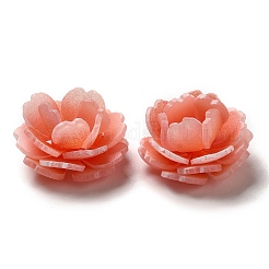 フラワービーズキャップ  DIYのジュエリーには  レッドオレンジ  22~24x13~14mm  穴：1~1.4mm&nbsp;SACR-C002-16